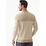 Mens Sweater Casual Slim Fit Crew Neck Striped Knitted Pollover Long Sleeve Sweaters Tops - Image 3