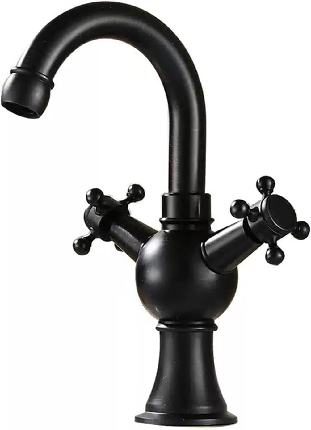 Taps, Handle Antique Sink Mixer Stylish Washbasin Fixture for Elegant Bathrooms(Schwarz,Short)