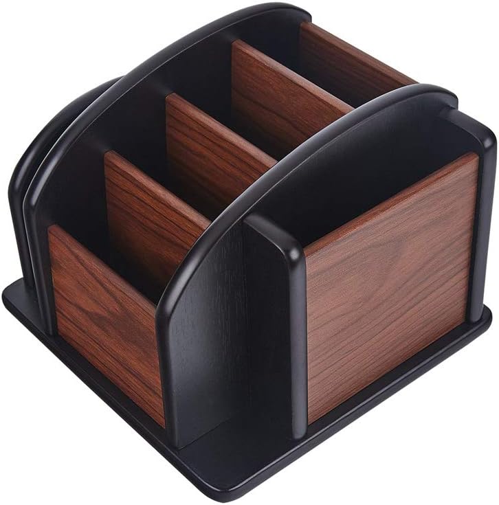 Wooden Revoling Office Supply Caddy Desk Pencil Holder Storage Wood Spinning Desktop Organizer Remote Control holder Supplies Storage Rack(360 carousel) : Office Products
