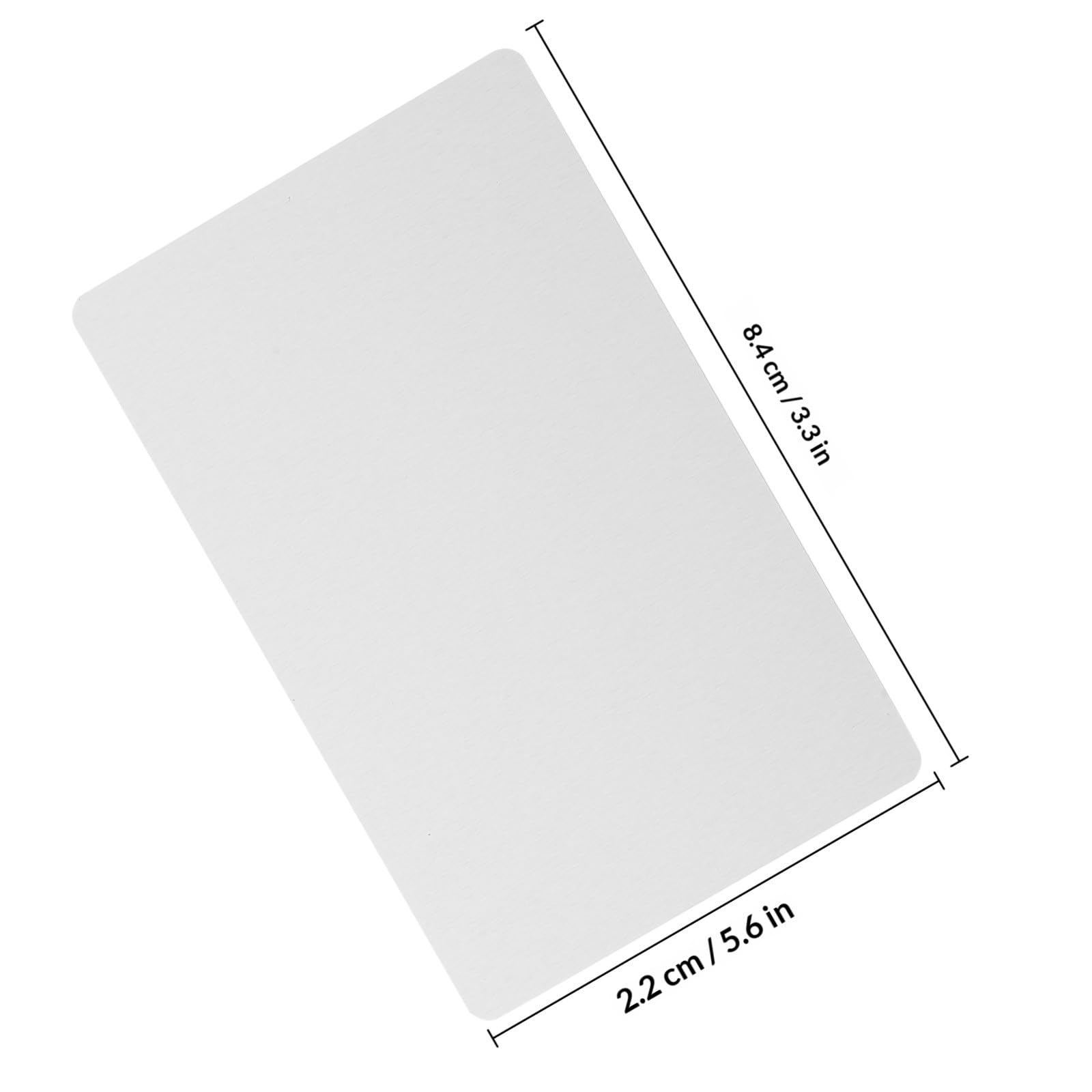 Biglietti da Visita Metallici Vuoti 100 Pezzi in Lega di Alluminio | Compatibili Sublimazione e Incisione, Finitura Bianca, Formato 3, 4x2, 1 Pollici, Spessore 0, 21mm