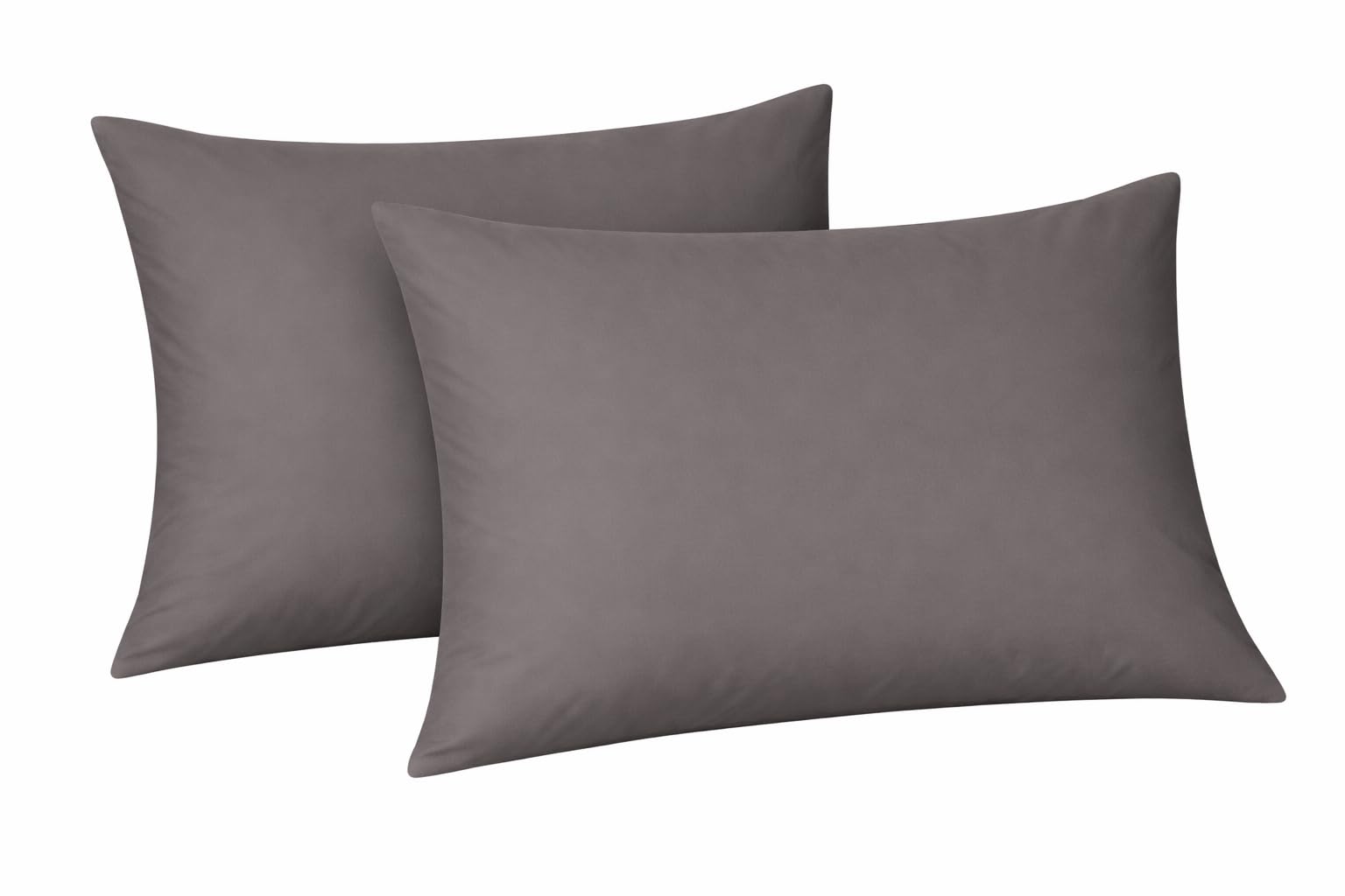Arlinens Plain dyed polycotton Housewife pair of pillowcases, Available in 20 (Grey)
