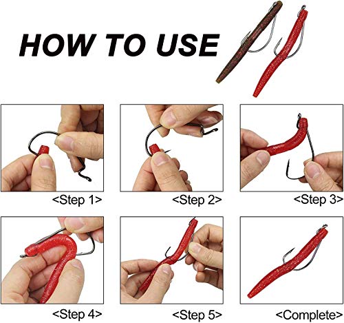 Angelhaken für Barsch, Wurmhaken, 50 Stück/100 Stück, 3 x starke Angelhaken, versetzte Wurmhaken, aus Karbonstahl… – Bild 8