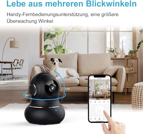 litokam Little elf Überwachungskamera 2 Stück, 2K Babyphone mit Kamera mit Bewegungserkennung, Nachtsicht, 2-Wege-Audio, WLAN Kamera Überwachung Innen für Hunde, Haustierkamera mit App, Alexa