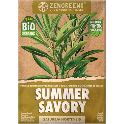 ZenGreens® - Semillas de ajedrea de verano ecológicas - Semillas de hierbas para cultivar fácilmente en el jardín, balcón o cocina - ideal para principiantes