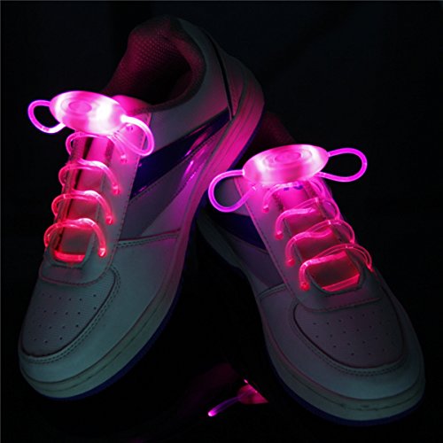 Bluelover Feux LED Lacet Nuit Jusqu'À Sécurité Shoestring Lacet Lumineux Multicolore-Rose