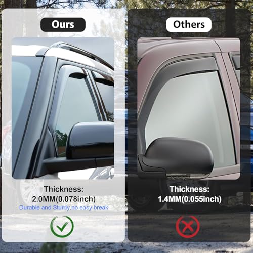 Image of Nilight Vent Window Visors for Jeep Compass 2017-2026, in-Channel, 4PCS