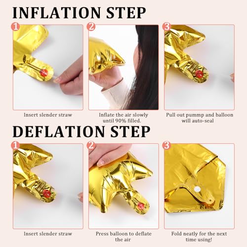 Image of Happy Birthday Banner 13pcs 16 Inch Mylar Foil Letters with 2 Pack Curtain Party Backdrop 32pcs Latex Balloon Birthday Party Decorations Party Decor Supplies for Kids and Adults (Gold)