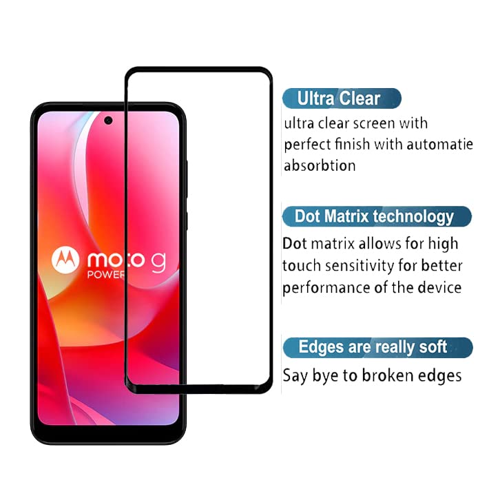 Image of Screen Protector for Motorola Moto G Power (Black) Tempered Glass Edge-to-Edge 6D Screen Guard With Installation Kit