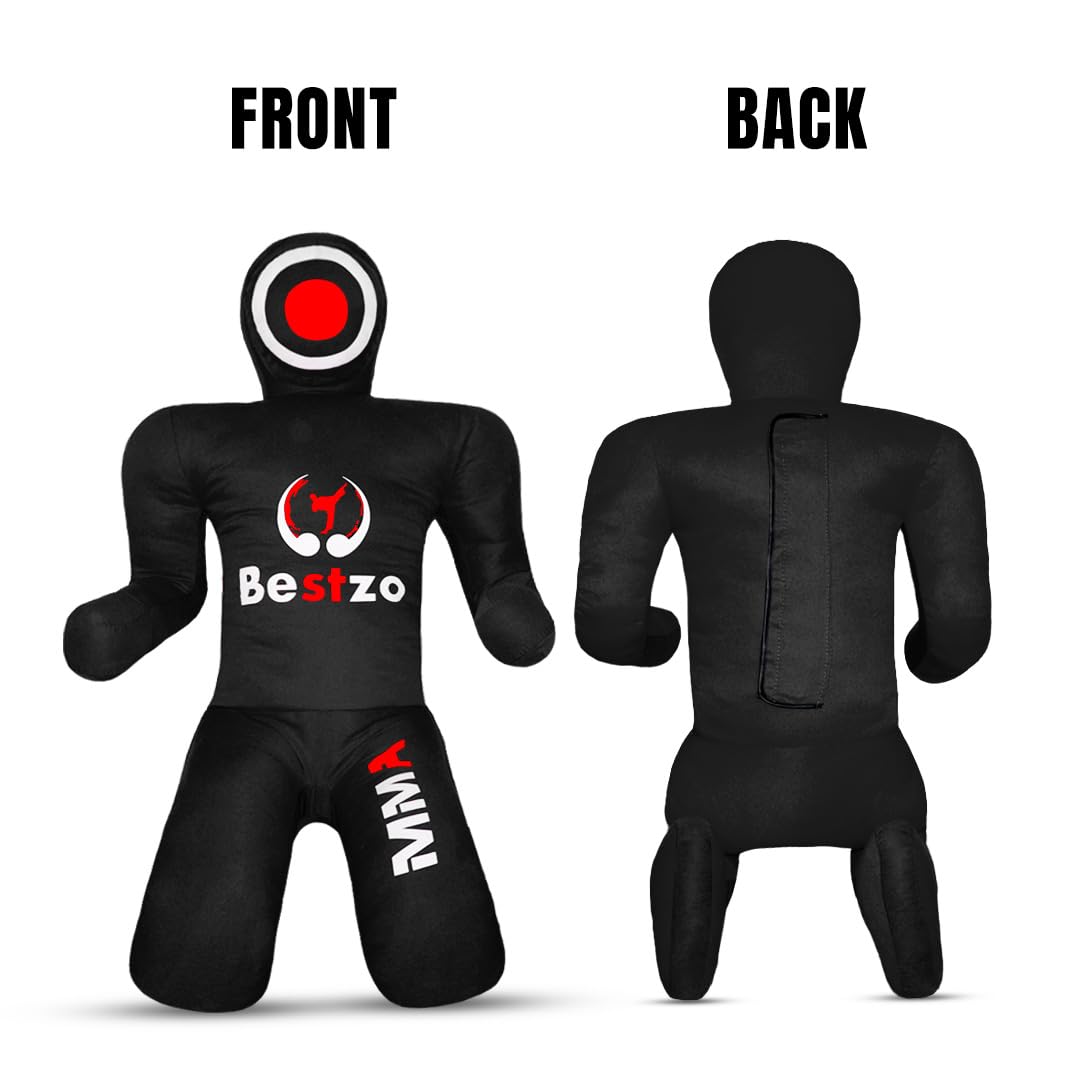 MMA Grappling Dummy -Brazilian Jiu Jitsu Dummy Wrestling Grappling BJJ Dummy, Judo Punching Bag Throwing Dummy for Karate, Boxing Training Black-UNFILLED (59 in (5FT))