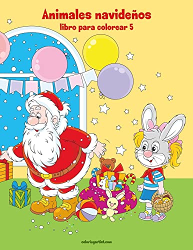 Animales navideños libro para colorear 5 (Spanish Edition)