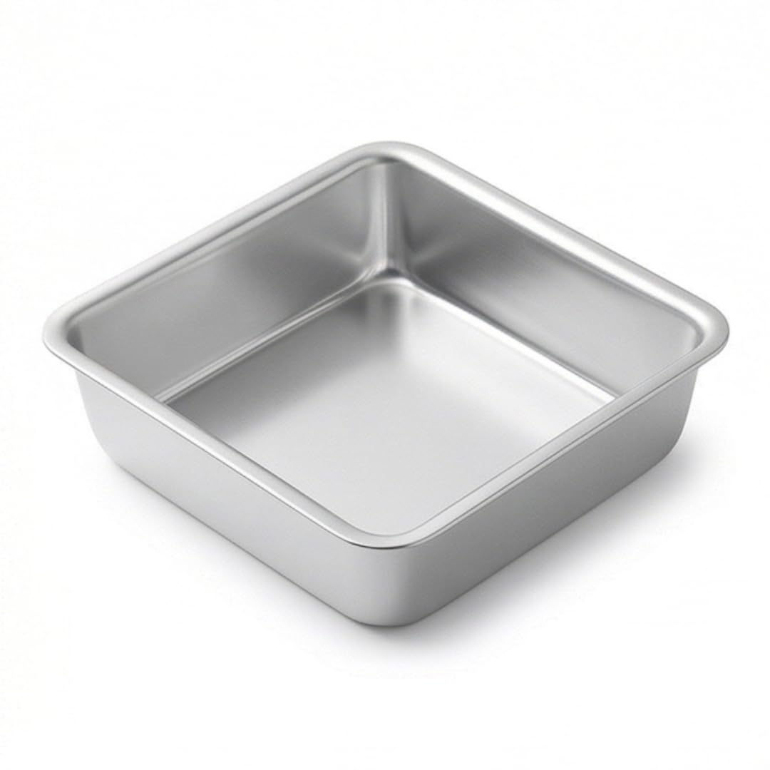 Premium Aluminium Cake Mould - 8x8 Inch, Non-Toxic -1