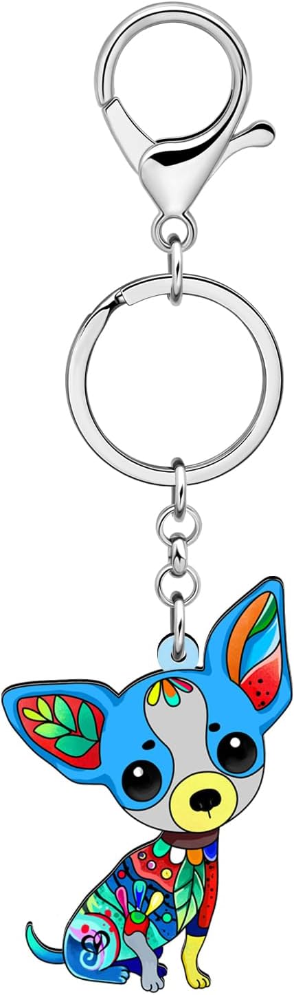 NEWEI Acrylic Dog Keychain Accessories Cute Pet Puppy Keyring for Women Girls Dog Lovers Purse Car Key Chain Gifts (Chihuahua A) - Image 4