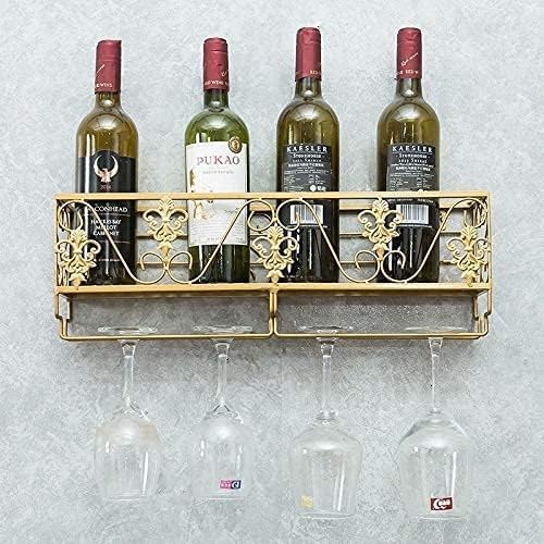 Botellero de Hierro para Colgar, Estante para Copas de Vino Minimalista Moderno, Estante Alto, Estante para vinos, Pared Invertida, Estante para vinos para Colgar en la Pared (Colo
