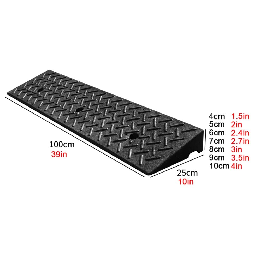 Rampa De Umbral De Puerta 4cm-15cm De Altura, Rampa De Goma Antideslizante Rampas De Bordillo para Coche, Rampa De Acceso Robusta Largo 100cm(100x25x5cm/39x10x2in)