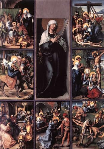 Cuadro de Albrecht Dürer de 60x90cm con lienzo de Los Siete Dolores de la Virgen para pared