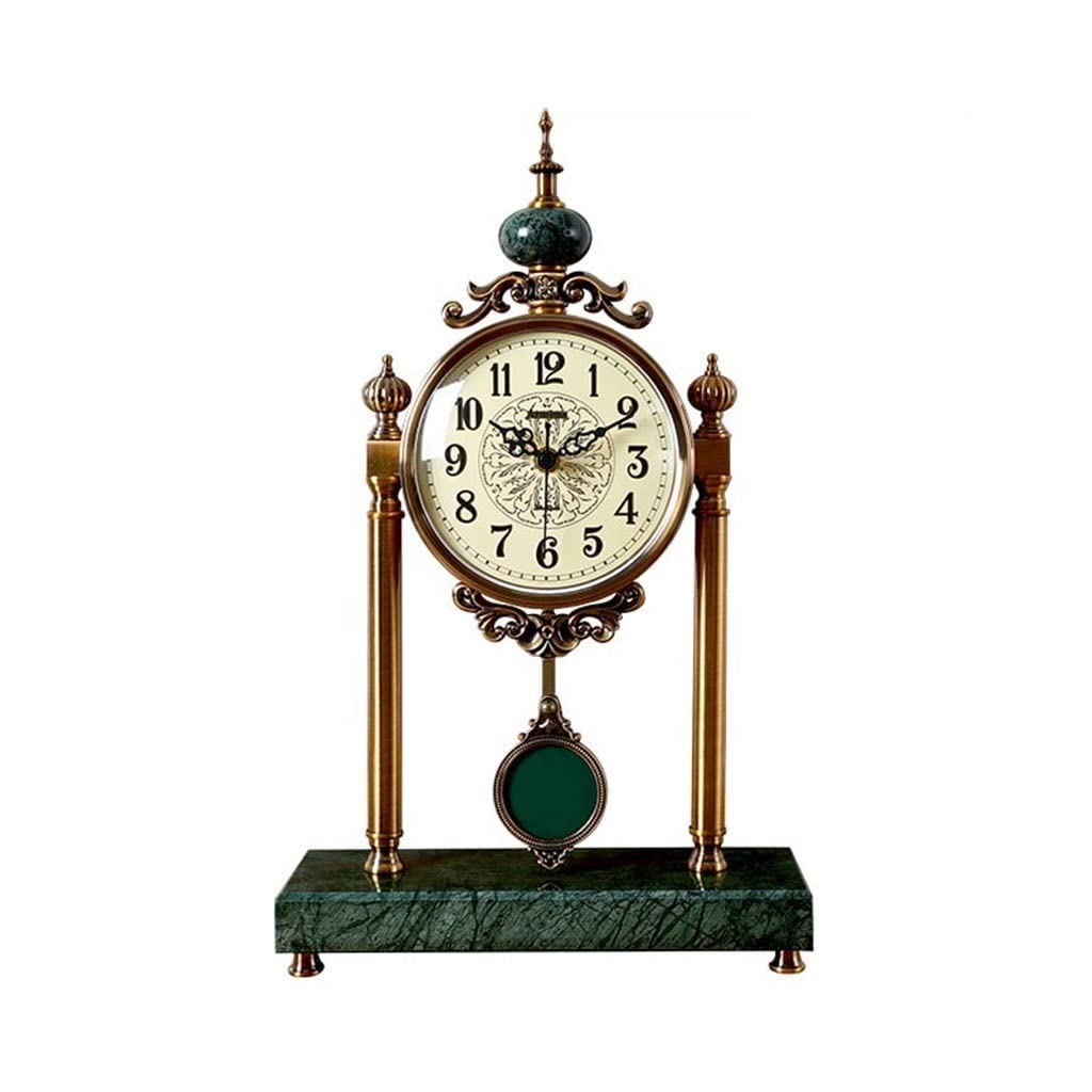 Clocks for Desk Clock Desk Clock Retro Clock European Home Living Room Bedroom Decoration Desk Clock Desktop Decoration Desk Clock Decorate Table Clock (Color : A)