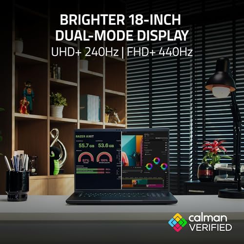 Image of Razer Blade 18 (2026) Gaming Laptop - NVIDIA GeForce RTX 5080 Laptop GPU, Intel Core Ultra 9 290HX, 18 inch UHD+ 240Hz / FHD+ 440Hz Dual Mode Display, 32GB DDR5 RAM, 1TB SSD, Wi-Fi 7, TB5, Windows 11
