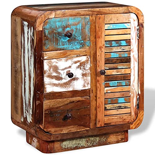 Puraday Sideboard Buffet Cabinet 23.6"X11.8"X27.6" Solid Reclaimed Wood Coffee Bar Cabinet Cabinet With Storage Console Cabinet Mid Century Modern Dresser Kitchen Multicolour #TOP2