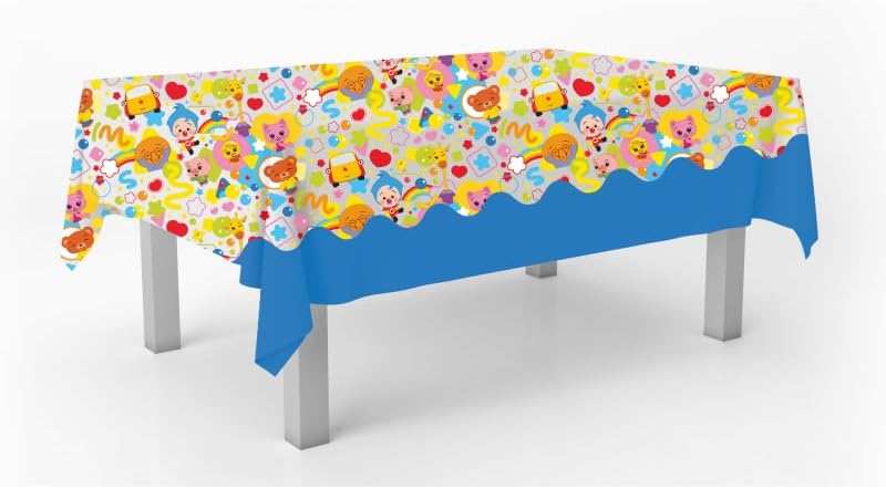PLIM PLIM Clown Tablecloth, Birthday Decoration Tablecloth, Supplies for Children's Parties, Celebrations and Birthdays, 1 Unit, 120 x 180 cm,