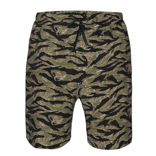 Limpac Tiger Stripe Camo Men's Swim Trunks Quick Dry Shorts for Beach, Board, Casual, Summer Wear - Hawaiian Bathing Suit4