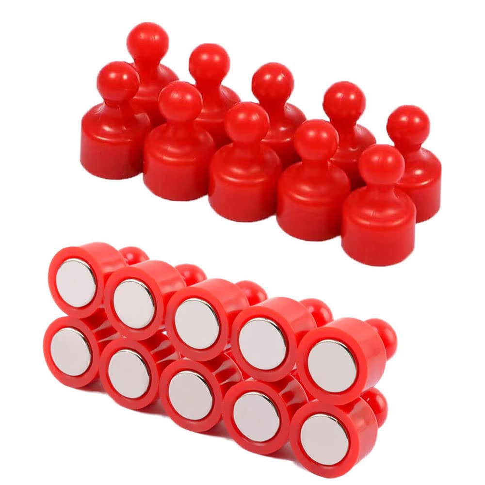 Qikaara Red 20 Pcs Fridge Magnets Magnetic Push Pins Refrigerator Magnets Strong Neodymium Magnets Whiteboard Map Magnets Perfect For Home Kitchen Office School Classroom Mini Size
