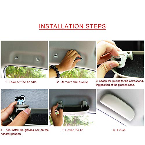 LFOTPP Car Sunglasses Sun Glass Holder Case Eyeglasses Storage Box for 2018 Camry, Interior Accessories Autos Parts (Gray) - Thumbnail 6
