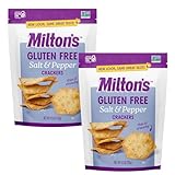 Milton’s Gluten Free Crackers, Salt & Pepper - Non-GMO Project Verified, Kosher, Certified Gluten Free Snack, 5 Grains In Every Bite - 4.5 Oz, Pack of 2