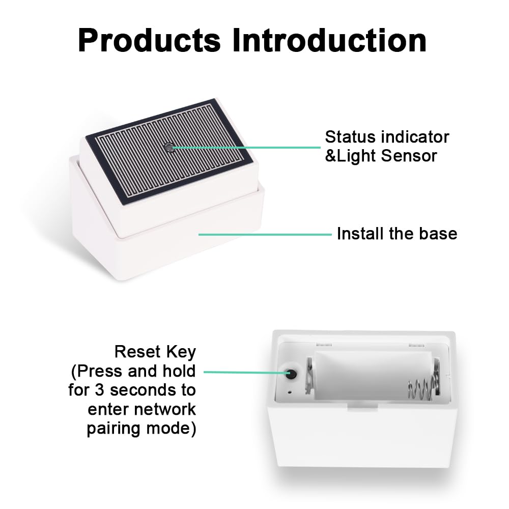 Haozee Tuya Zigbee Sensore Pioggia con Sensore Luce, Richiede TUYA HUB, Supporta Zigbee2mqtt Home Assistant, IPX4 Impermeabile per Uso Esterno