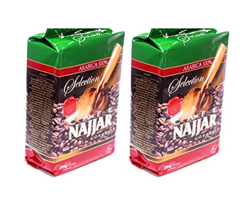 Najjar Selection Cafe Coffee with Ground Cardamom, (2 Pack, Total of 400g)