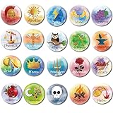 ギリシャ神話ピン20個、オリンピック選手の神々のシンボルピン、ギリシャ神話のシンボルボタン。パーシー・ジャクソンの誕生日パーティー、キャンプ半血パーティーに最適。, S, 金属 プラスチック, 宝石なし