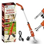 My Garden Electric Weed Burner 2000W– Dual Heat Setting Weed Remover with Detachable Handle & Folding Wheels Garden Weed Burner with Non-Slip Handle & UK Standard Plug (2-Nozzles-Folding Wheels)