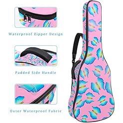 Hondank Étui de protection rembourré pour guitare acoustique classique Motif cercles et carrés, Multicolore 10., 42.9×16… - Les Beatles, Paul McCartney, John Lennon, RIngo Starr, George Harrison Hondank Étui de protection rembourré pour guitare acoustique classique Motif cercles et carrés, Multicolore 10., 42.9x16… – Image 4