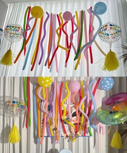 Image of Dark Blue 260 Balloons - Long Balloons for Balloon Arch & Party Decor, 100 | Dark Blue long balloons for balloon arch & string garland decorations, thick latex & easy to inflate, great for birthday