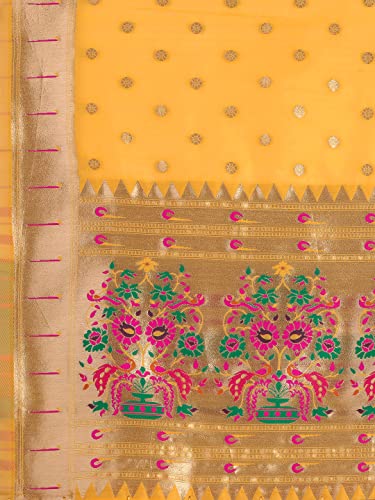 Image of DEVANGI Women's Woven Banarasi Silk Dupatta /Chunni For Women, Floral Print 1 Meter Wide and 2.3 Meter Length Printed Designer Dupatta /Chunni For Girls