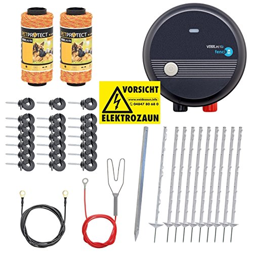 VOSS.PET Kit Valla eléctrica económica para jardín, Set Completo 230 V, con...