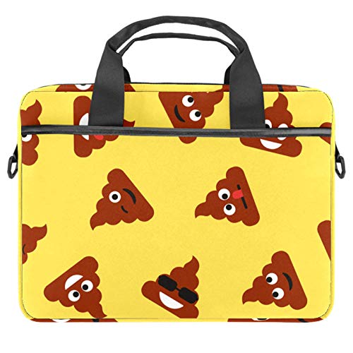 Sac ordinateur 13 14 pouces Funny Poop jaune contre les chocs