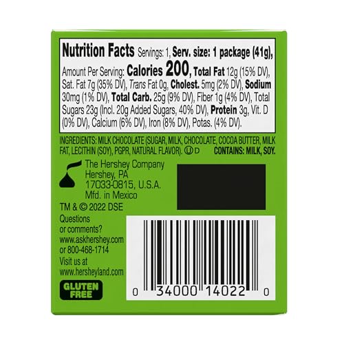 HERSHEY'S KISSES Grinch Solid Milk Chocolate, Christmas Candy Gift Box, 1.45 oz - image 2