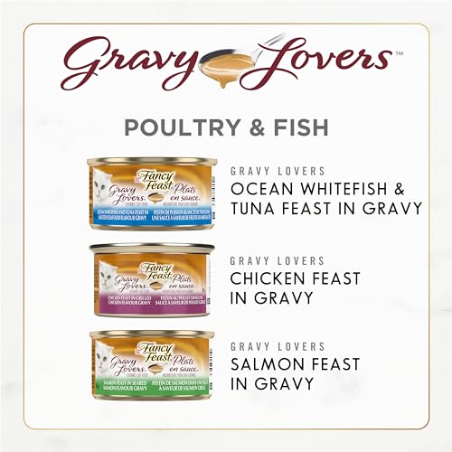 Fancy Feast Wet Cat Food, Gravy Lovers Variety Pack 85 g Cans (12 Pack) image 2