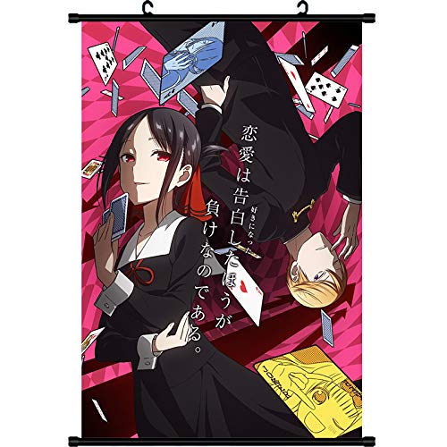 MXDZA Japanese Anime Kaguya-sama Love is War Kaguya Shinomiya Fabric wall scroll Painting Home Decor Wall Scroll Posters for Decorative 40x60CM ((type=string, value=J))