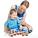 FUN LITTLE TOYS Stacking Train, Shape Sorter Wooden Toys(23 pcs), Sorting & Stacking Toys for Toddler 3, Montessori Toys for 3 Year Old Boy Girl Gifts, Kids Wooden Train Toy