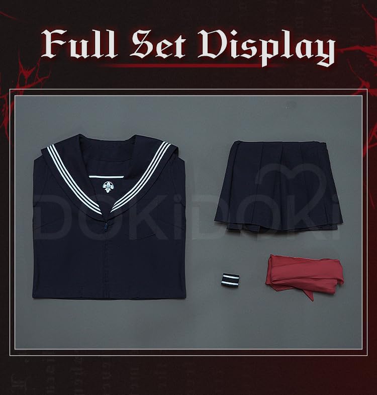 KIRA KIRA Anime Cosplay Costume School JK Uniform Dress Tops Skirt Bow Tie Socks Blue JK Outfits Halloween Costume Plus Size - Image 6