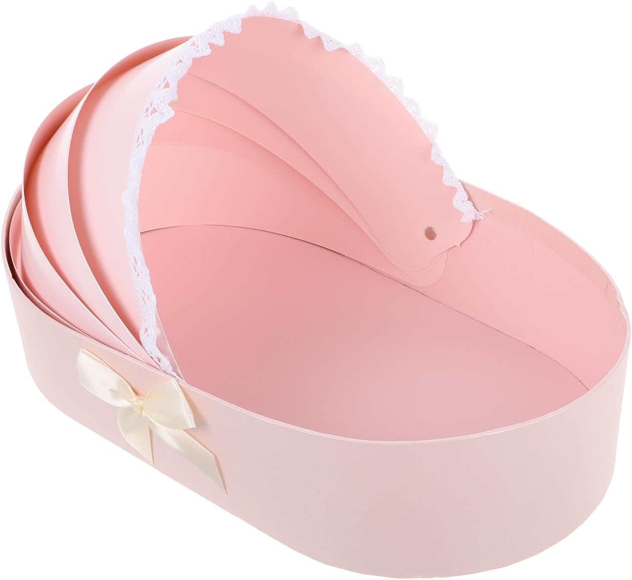 Baby Bedside Crib Basket Florist Presents Wrapping Bag for Baby Shower Flower Bouquet Wrapping for Newborn 100 Days, 1St Birthday Florist Packing Bags Pink