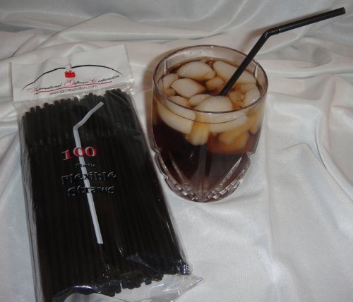 500 Pitillos Flexibles Negros para Fiesta miniatura 2