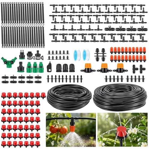 Système d'irrigation Jardin, 340Pcs Kit d'irrigation Goutte, 55m+15m Kit Arrosage Automatique, Kit d'irrigation Goutte à Goutte Système d'irrigation pour...