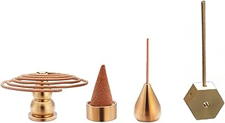 Brass Incense Burner, Incense Cone Holder, Coil Incense Holder, Incense Stick Holder, Hexagonal Shape Burner Plate Holder Censer, 4 Styles.