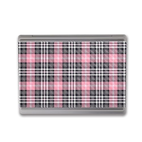 Image of MightySkins Carbon Fiber Skin Compatible with Microsoft Surface Laptop Go 3 (2023) Full Wrap Kit - Pink Plaid | Protective, Durable Textured Carbon Fiber Finish | Made in The USA