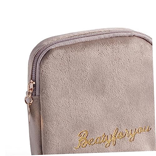 1pc Portable Towel Storage Bag Zippered Pouch for Women Large Capacity Purse for Travel and Outdoor Use Khaki2