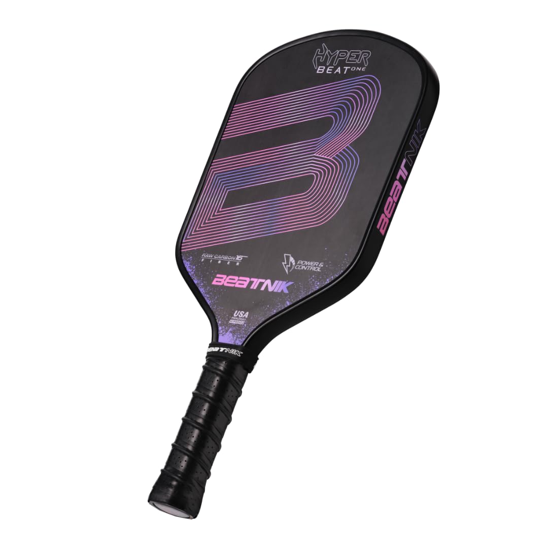 Beatnik Hyper Beat One Pickleball Paddle I 16MM T700 Raw Carbon Fiber Paddle with Grit Surface for Maximum Spin & Control I Designed for Intermediate and Advanced Players