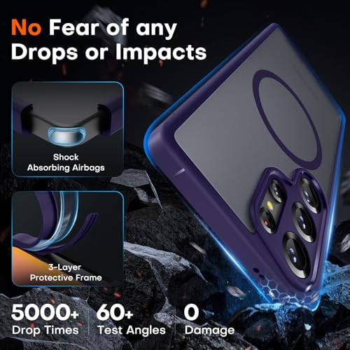 Image of TOCOL Magnetic for Samsung Galaxy S25 Ultra Case, Upgraded Full Camera Protection, Compatible with Magsafe, Drop Protection Back Cover for Samsung Galaxy S25 Ultra 6.9-Inch (Midnight Purple)