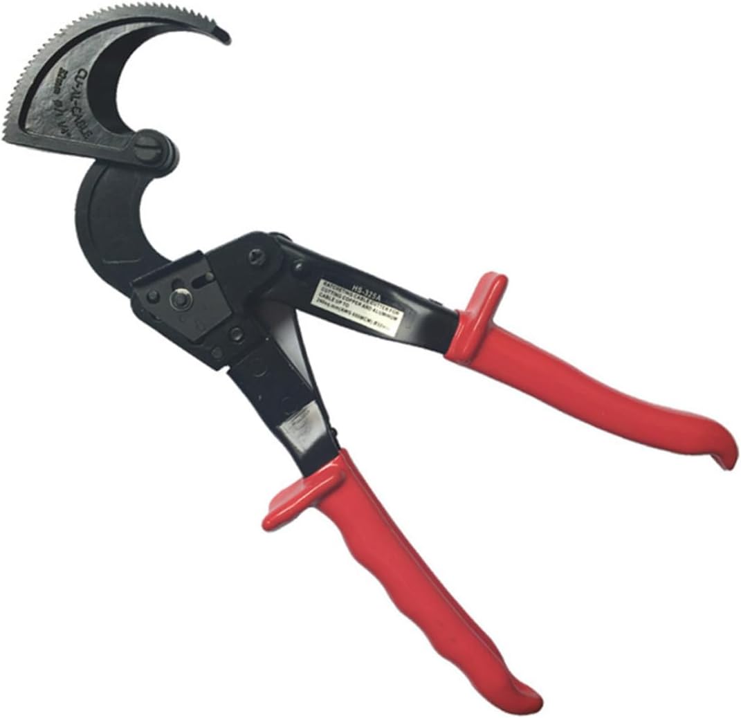 Heavy Duty Ratchet Cable Cutter Aluminum Wire Cutting for Electrical Use Compact Design for Tight Spaces Easy to Store with Safety Lock for Copper and Aluminum